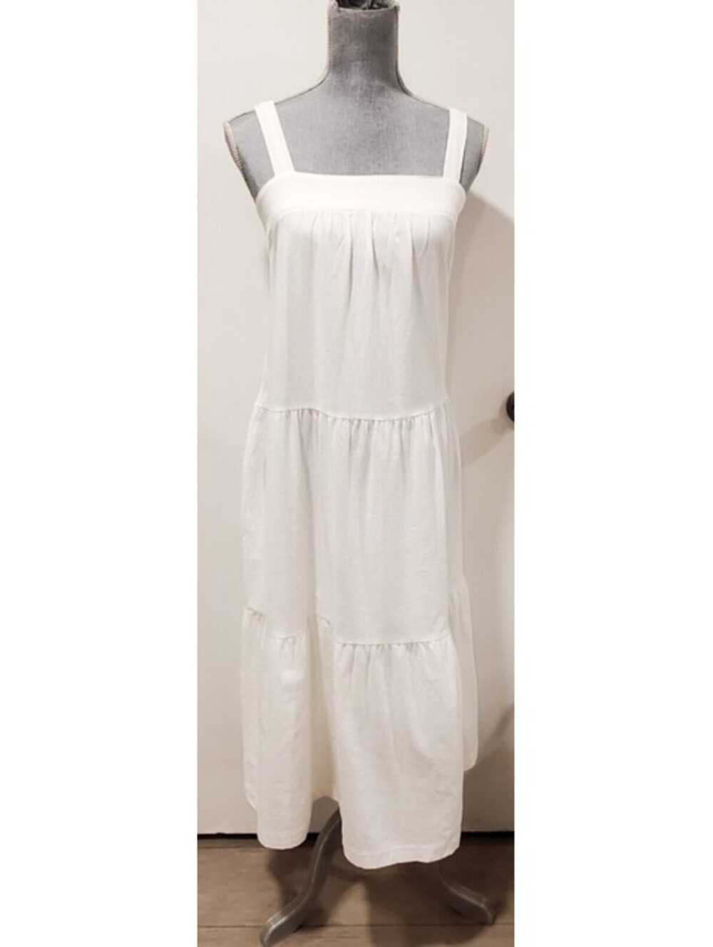 Label Of Love Large White Cotton Tiered Long Dress Pockets